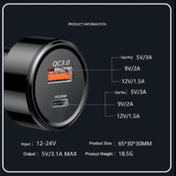 Auto punjac TREQA USB A + Type C CC-325