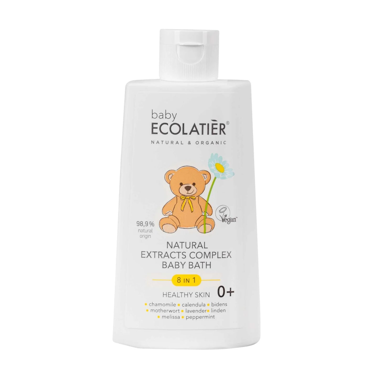ECOLATIER BABY Prirodni kompleks sa ekstraktima 8-u-1 "Zdrava koža" za kupanje beba 0+, 250 ml