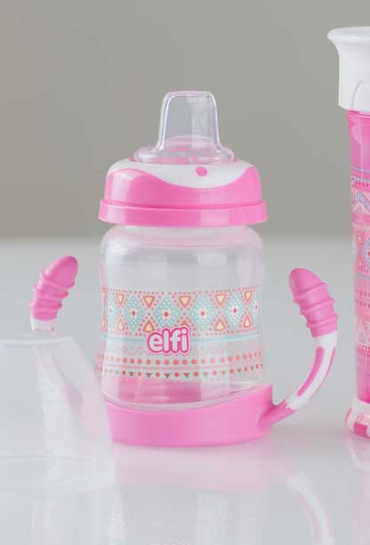 ELFI Šolja sa silikonskim piskom TRENDY BABY, 275 ml