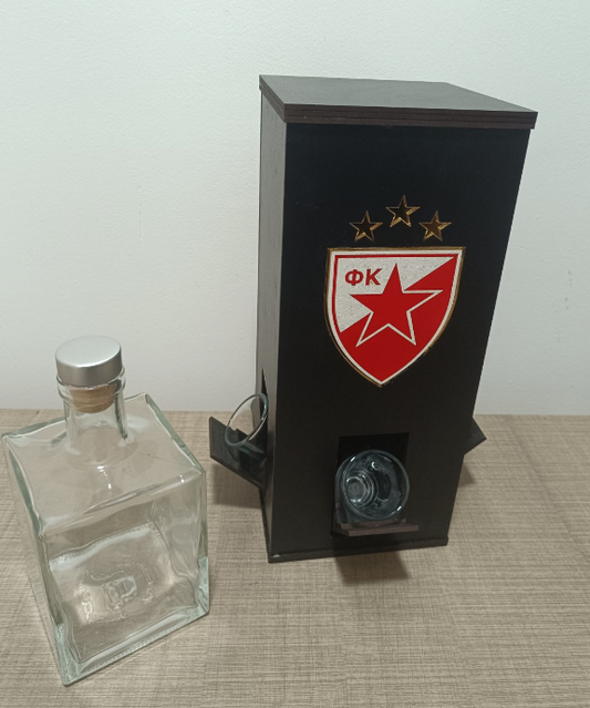 FK Crvena zvezda UKRASNI ETNO-DRVENI MINI BAR