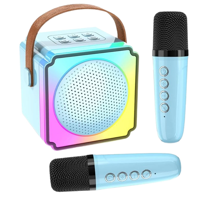Karaoke/Zvučnik BT sa 2 mikrofona P8 ROZE-PLAVI