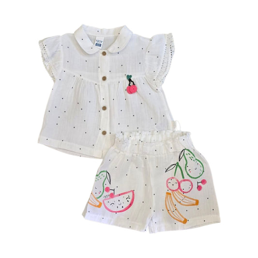 Komplet za bebe devojčice Šorc + bluza SUMMER WHITE