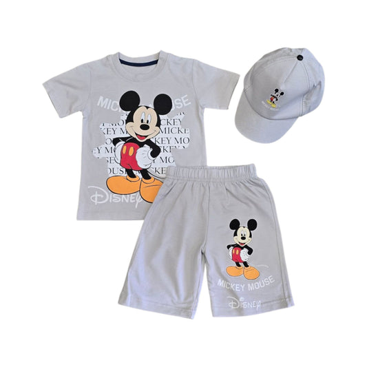 Komplet za dečake šorts+majica i kačket MICKEY MOUSE