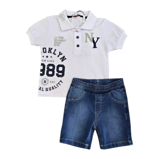 Komplet za dečake šorts i majica NY DENIM