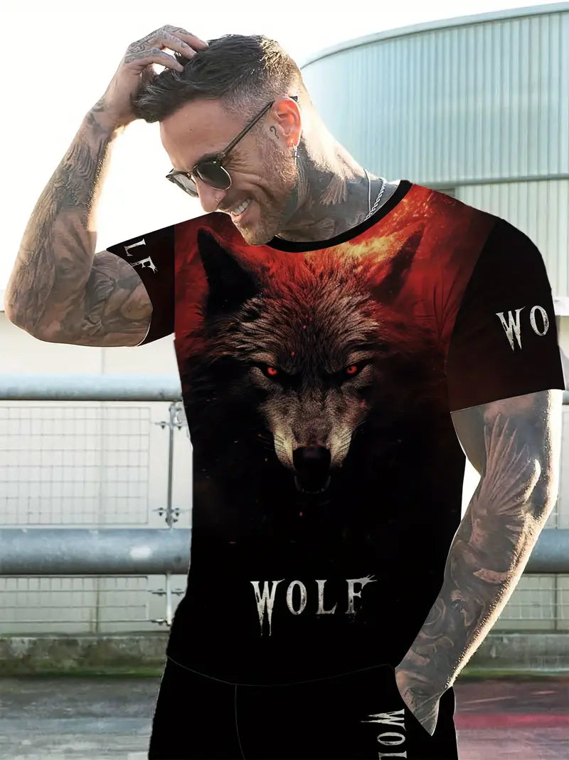 Muški komplet majica i šorc THE WOLF RED