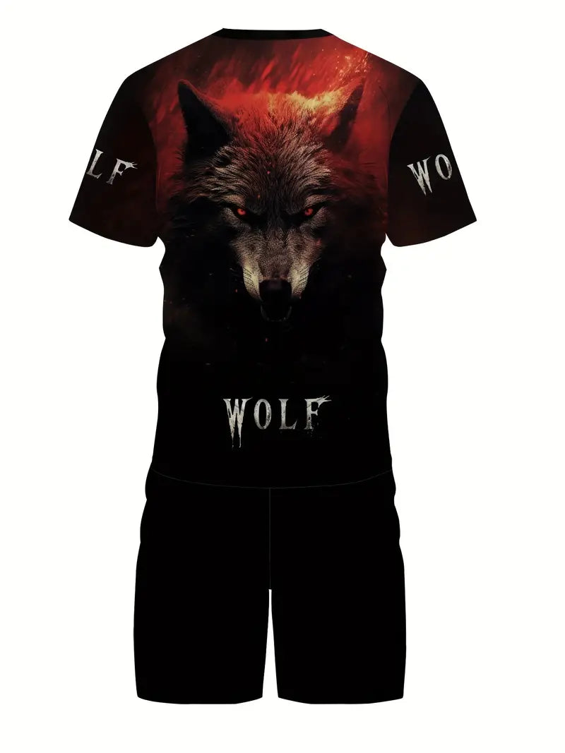 Muški komplet majica i šorc THE WOLF RED