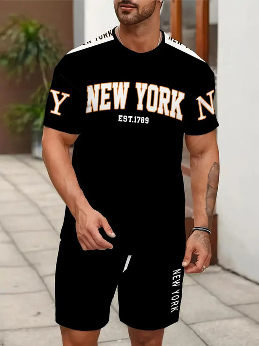 Muški komplet majica i šorc BLACK NEW YORK