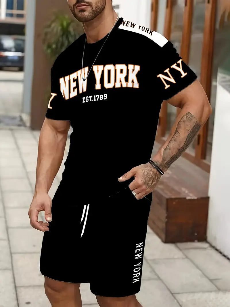 Muški komplet majica i šorc BLACK NEW YORK