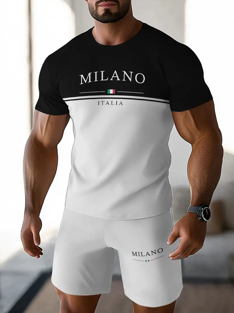 Muški komplet majica i šorc MILANO WHITE