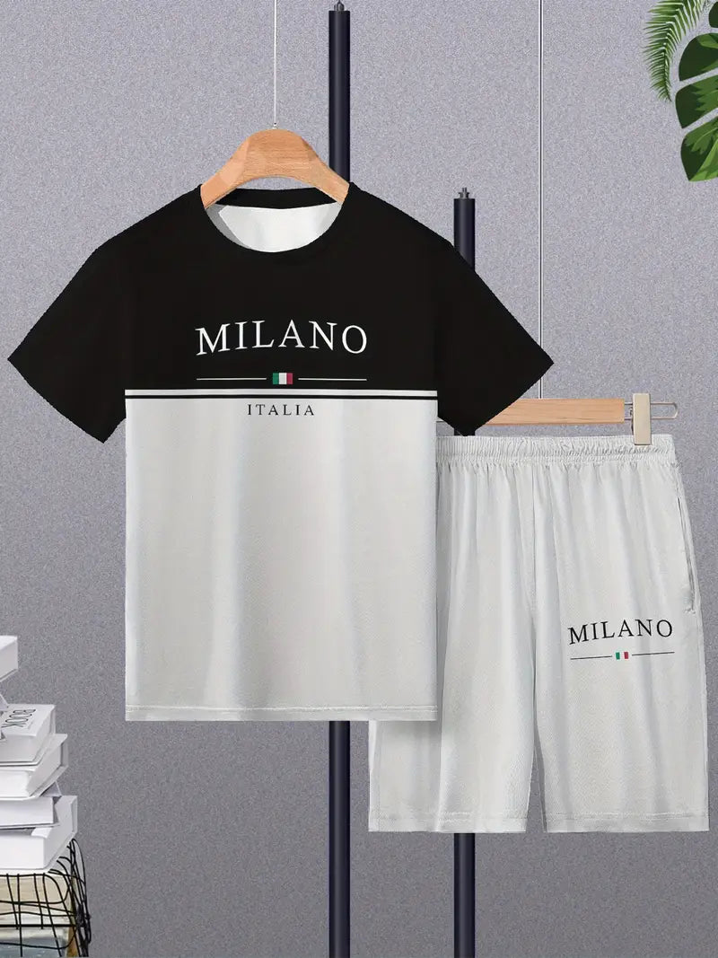 Muški komplet majica i šorc MILANO WHITE