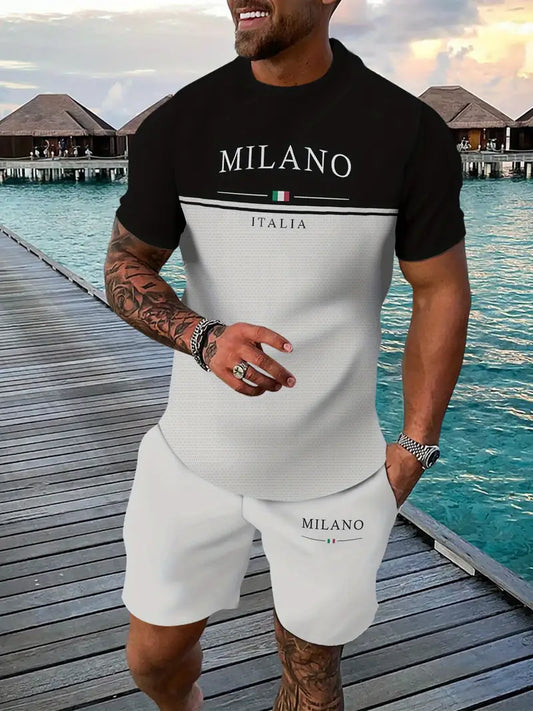 Muški komplet majica i šorc MILANO WHITE