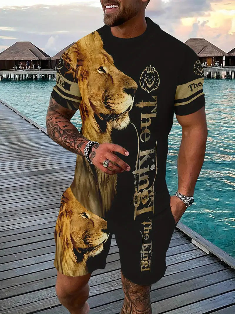 Muški komplet majica i šorc THE KING BLACK