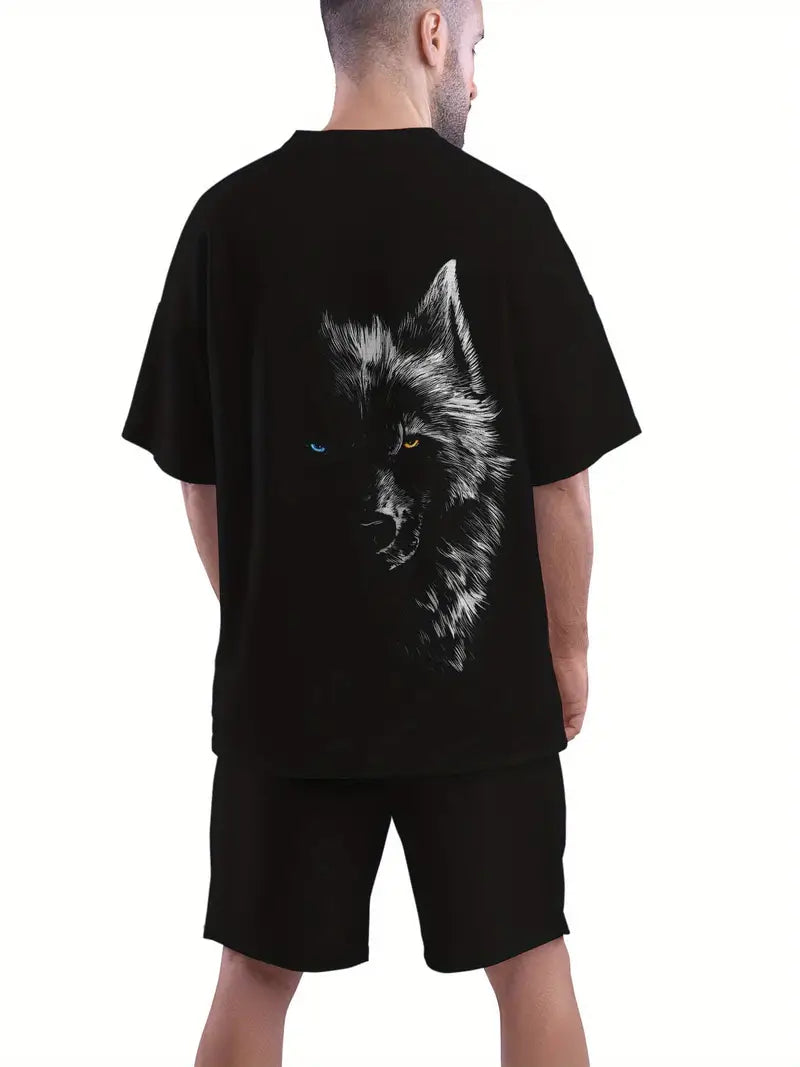 Muški komplet majica i šorc THE WOLF BLACK