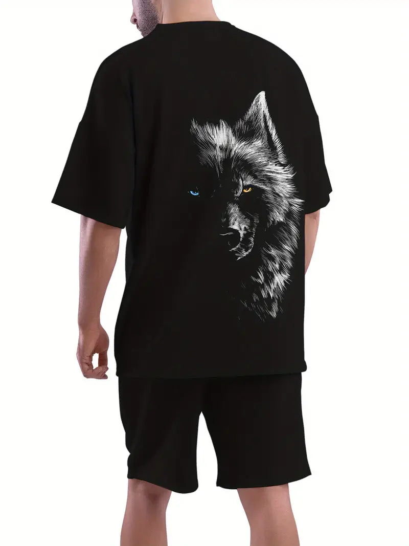 Muški komplet majica i šorc THE WOLF BLACK