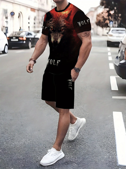 Muški komplet majica i šorc THE WOLF RED