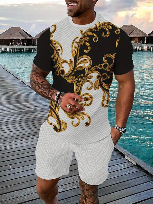 Muški komplet majica i šorc WHITE AND GOLD