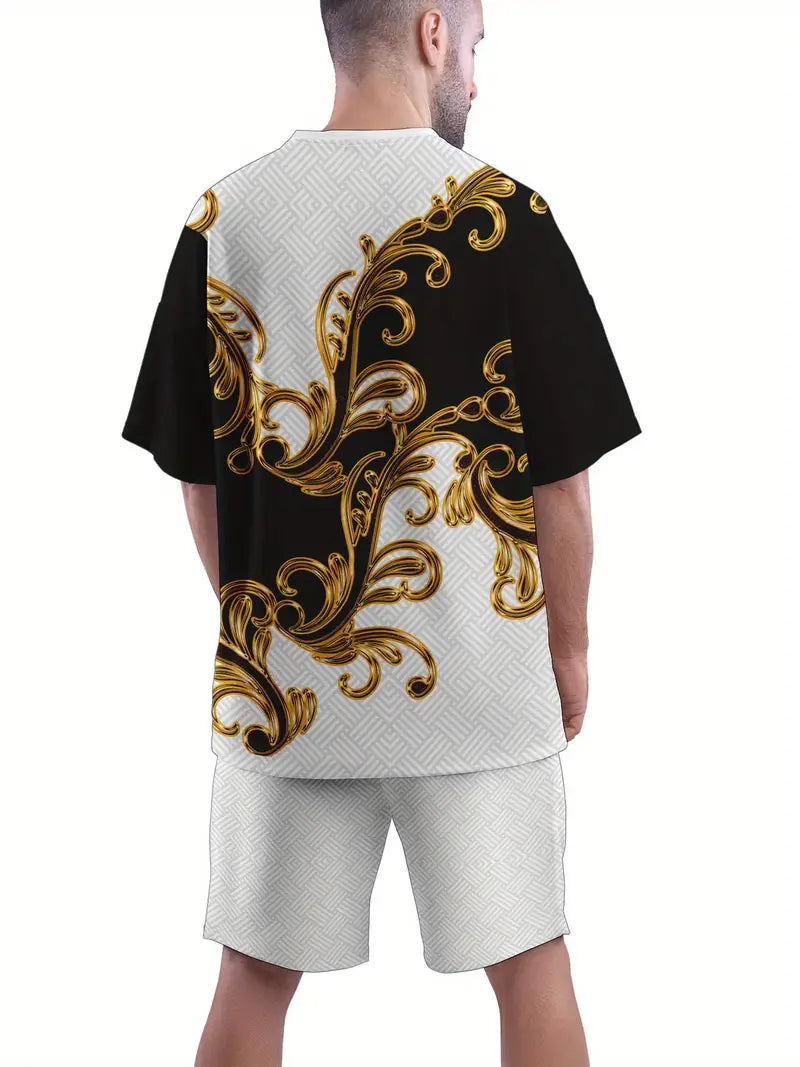 Muški komplet majica i šorc WHITE AND GOLD