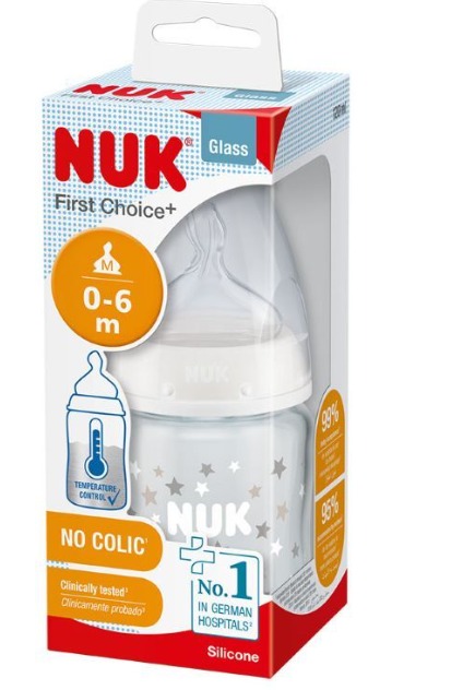 NUK First Choice staklena flašica 120 ml sa indikatorom temperature