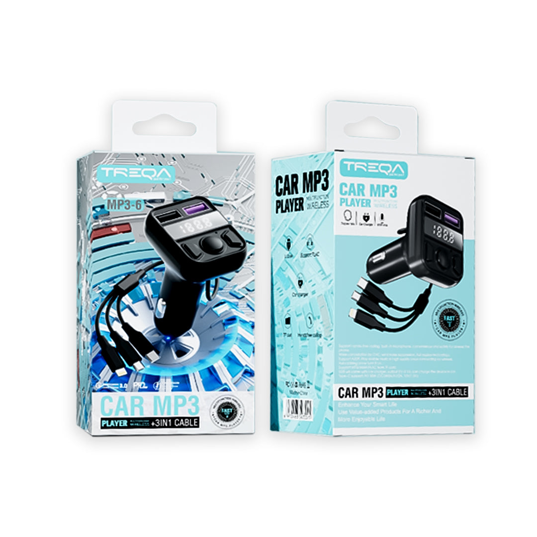 TREQA MP3-6 FM transmiter za kola, Bluetooth LED Display, PD20W+QC3.0, Brzo punjenje