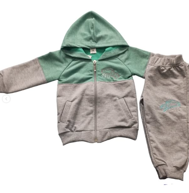 Trenerke za bebu dečaka GREY green