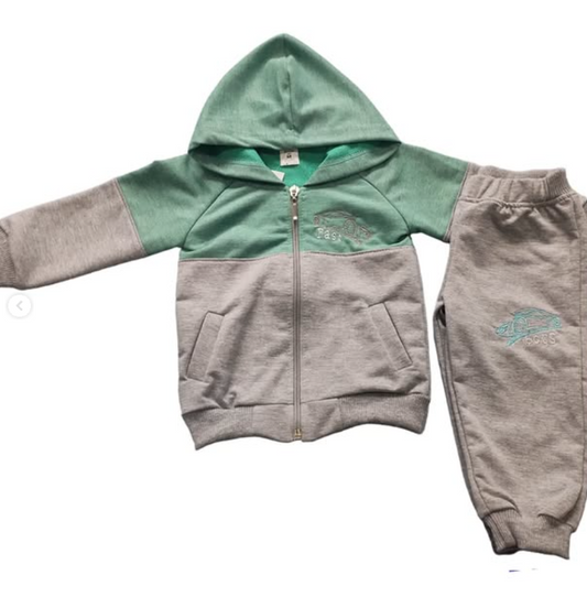 Trenerke za bebu dečaka GREY green