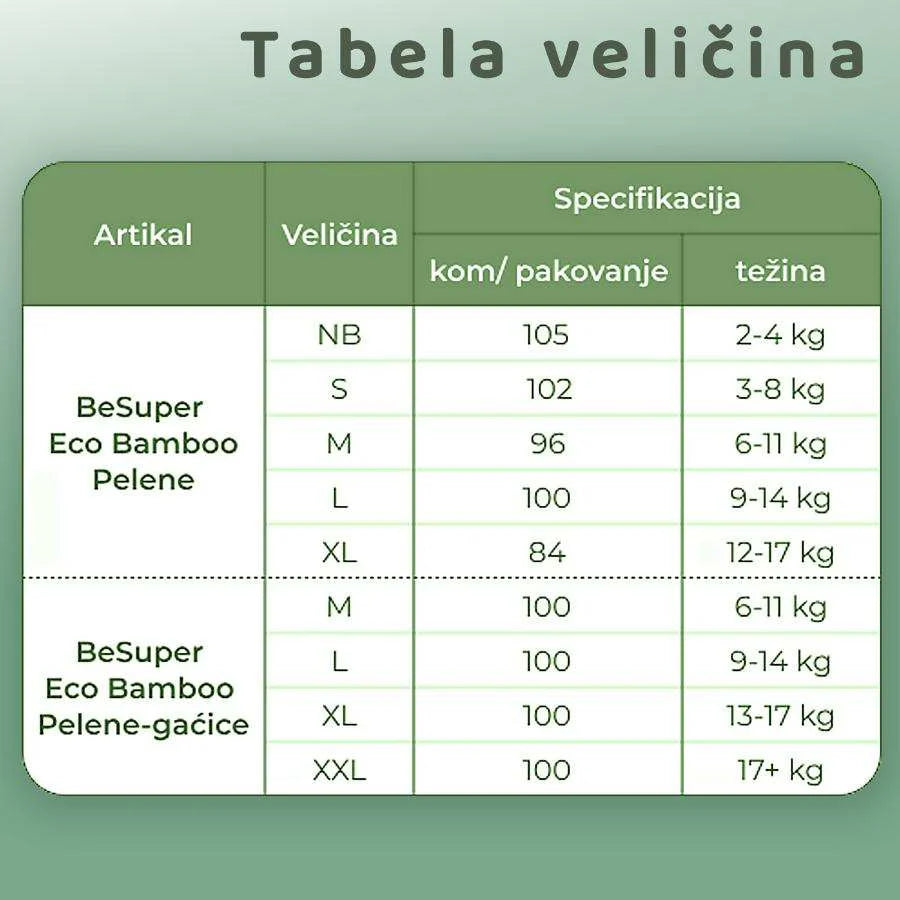 BeSuper ECO Bamboo Pelene