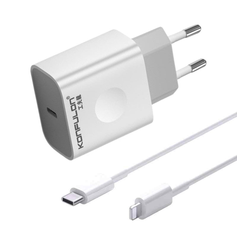 KONFULON C69D brzi kućni punjač 20W + DC13 Lightning KABL