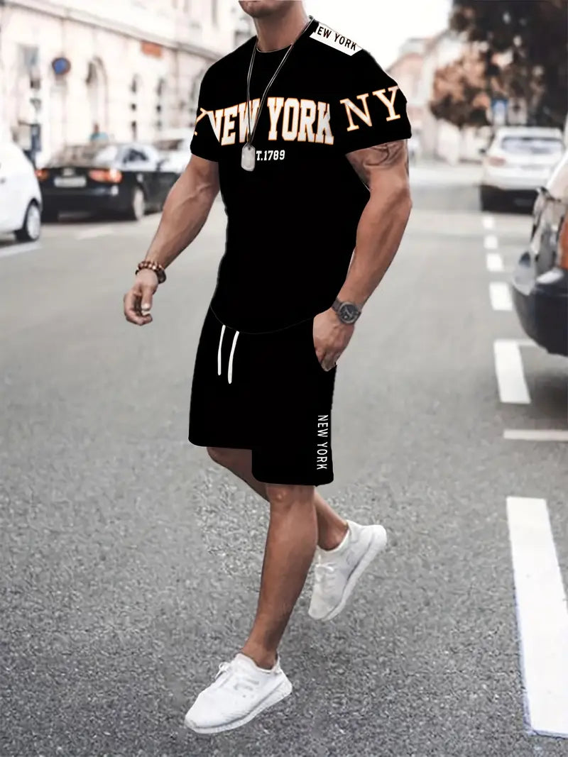 Muški komplet majica i šorc BLACK NEW YORK